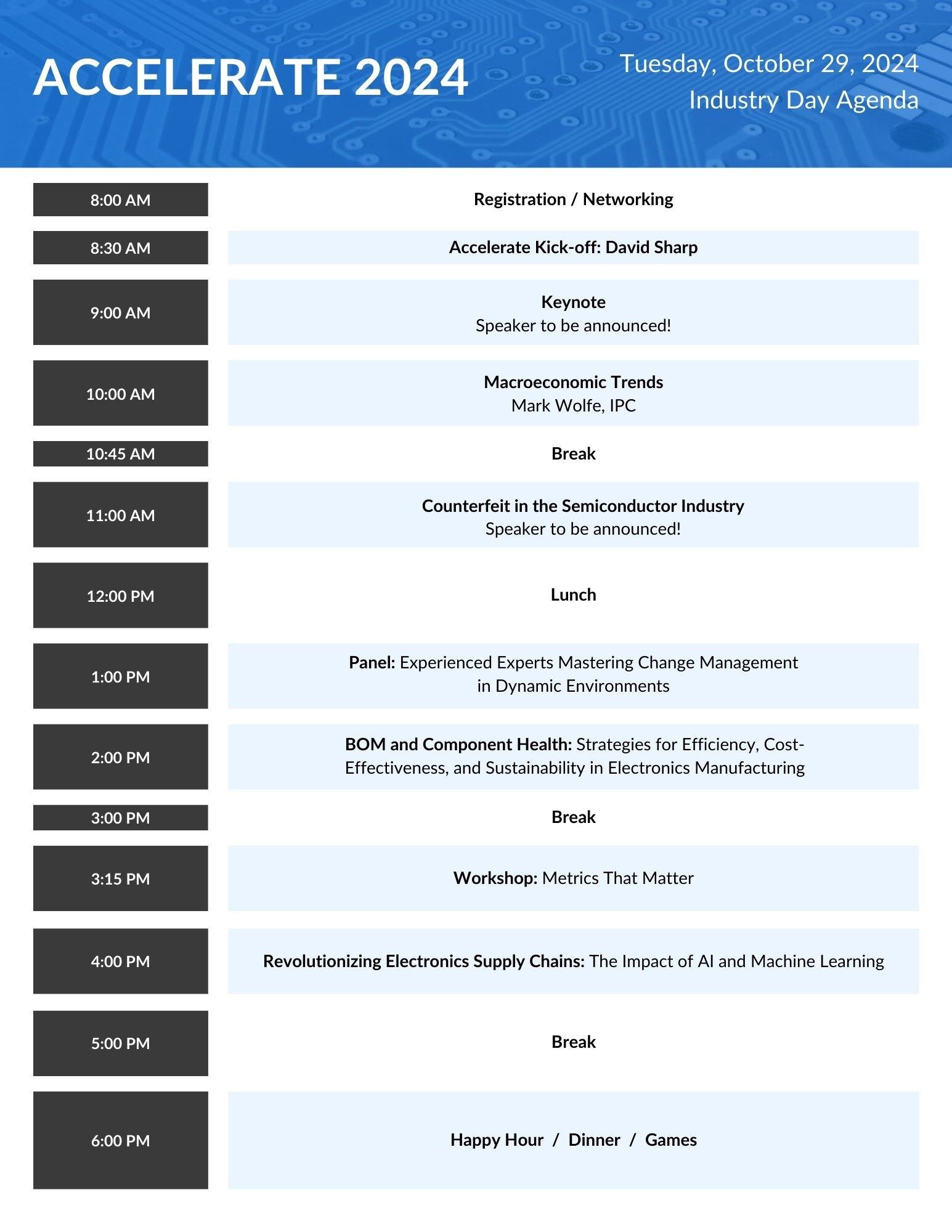 Accelerate 2024 Agenda - Industry Day